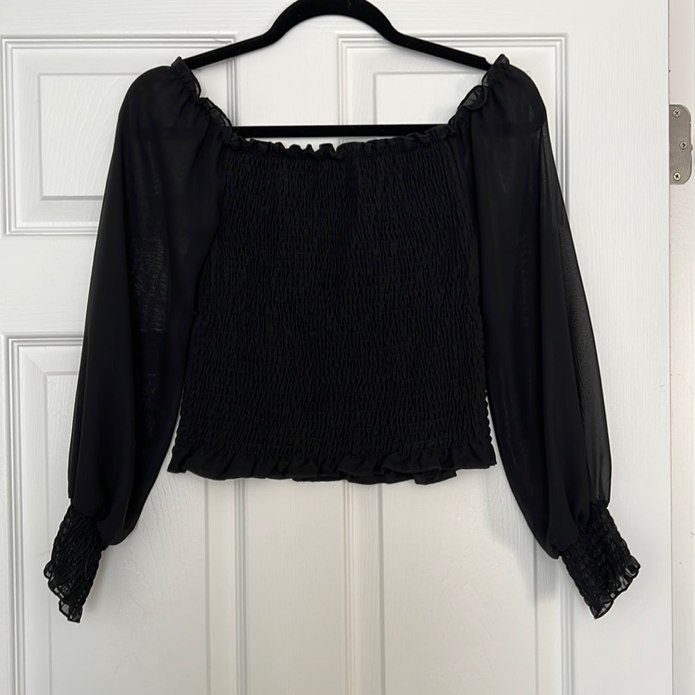 Smocked off shoulder top